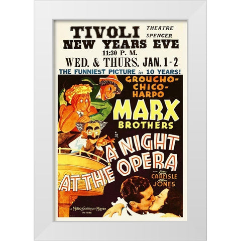 Marx Brothers - A Night at the Opera 04 White Modern Wood Framed Art Print by Hollywood Photo Archive
