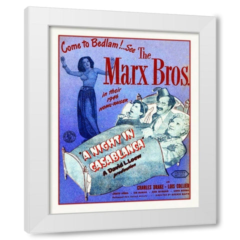 Marx Brothers - A Night in Casablanca 01 White Modern Wood Framed Art Print by Hollywood Photo Archive