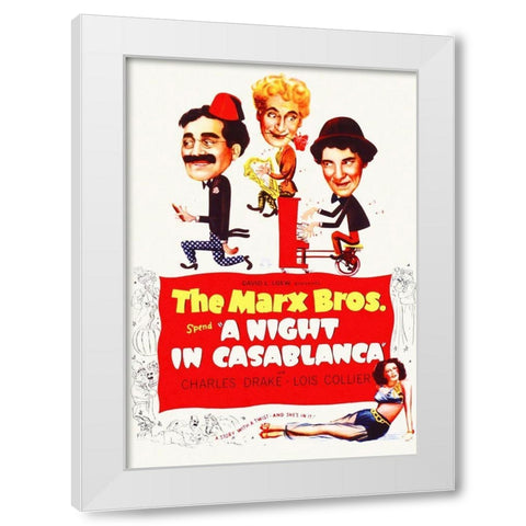 Marx Brothers - A Night in Casablanca 02 White Modern Wood Framed Art Print by Hollywood Photo Archive