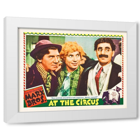 Marx Brothers - At the Circus 01 White Modern Wood Framed Art Print by Hollywood Photo Archive