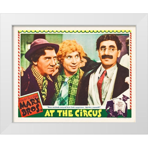 Marx Brothers - At the Circus 01 White Modern Wood Framed Art Print by Hollywood Photo Archive