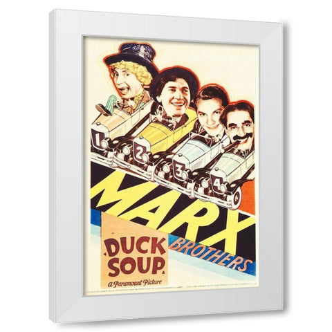 Marx Brothers - Duck Soup 01 White Modern Wood Framed Art Print by Hollywood Photo Archive