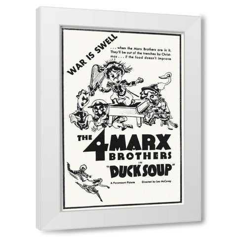 Marx Brothers - Duck Soup 03 White Modern Wood Framed Art Print by Hollywood Photo Archive