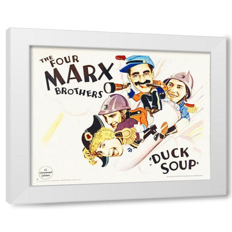 Marx Brothers - Duck Soup 04 White Modern Wood Framed Art Print by Hollywood Photo Archive