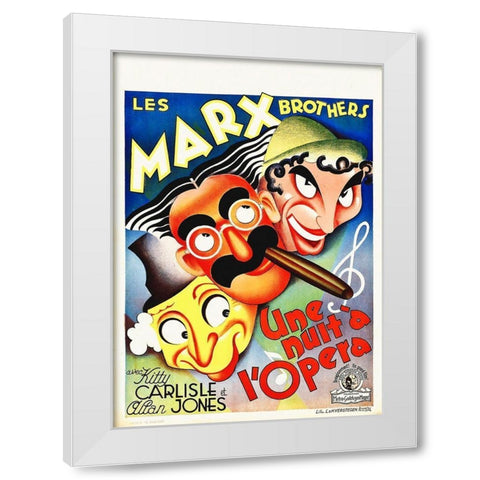 Marx Brothers - French - A Night at the Opera 03 White Modern Wood Framed Art Print by Hollywood Photo Archive