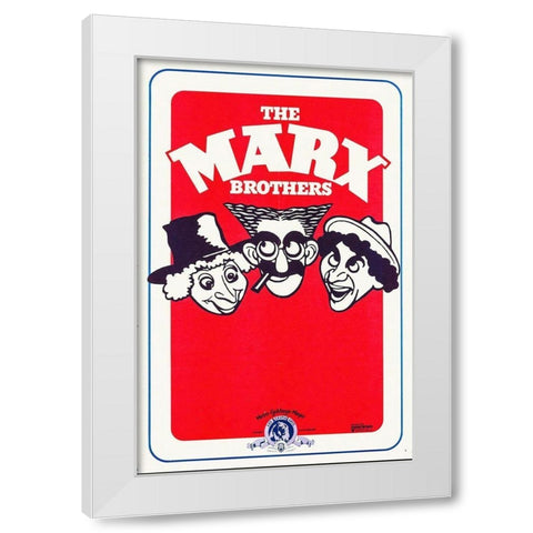 Marx Brothers - French - Cartoon - Stock White Modern Wood Framed Art Print by Hollywood Photo Archive