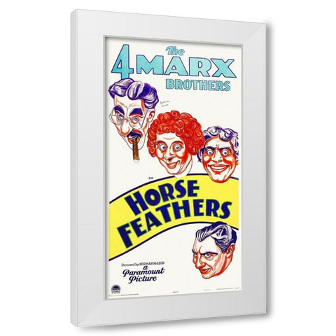 Marx Brothers - Horse Feathers 02 White Modern Wood Framed Art Print by Hollywood Photo Archive