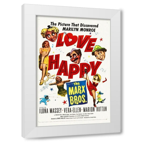 Marx Brothers - Love Happy 01 White Modern Wood Framed Art Print by Hollywood Photo Archive
