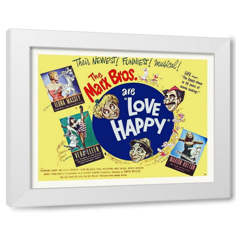Marx Brothers - Love Happy 02 White Modern Wood Framed Art Print by Hollywood Photo Archive