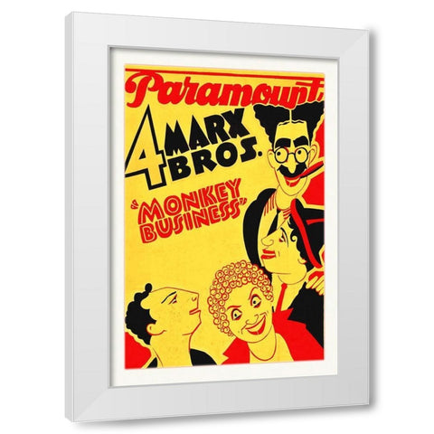 Marx Brothers - Monkey Business 01 White Modern Wood Framed Art Print by Hollywood Photo Archive