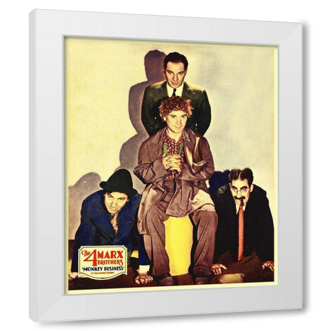 Marx Brothers - Monkey Business 02 White Modern Wood Framed Art Print by Hollywood Photo Archive