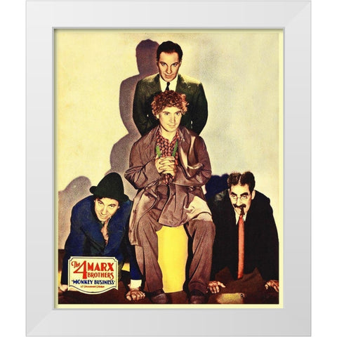 Marx Brothers - Monkey Business 02 White Modern Wood Framed Art Print by Hollywood Photo Archive
