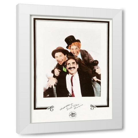 Marx Brothers - Publicity Photo - Groucho, Chico and Harpo White Modern Wood Framed Art Print by Hollywood Photo Archive