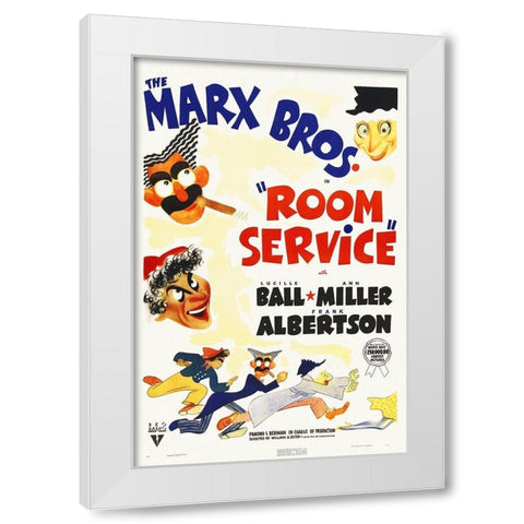 Marx Brothers - Room Service 04 White Modern Wood Framed Art Print by Hollywood Photo Archive