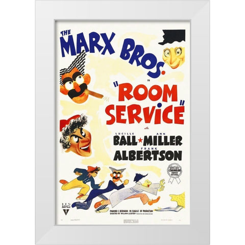 Marx Brothers - Room Service 04 White Modern Wood Framed Art Print by Hollywood Photo Archive