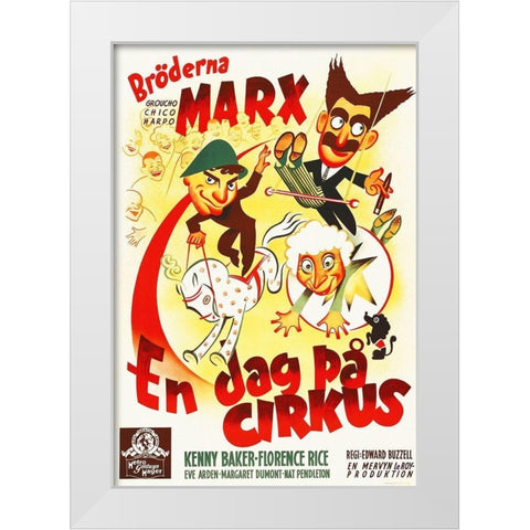 Marx Brothers - Swedish - At the Circus 01 White Modern Wood Framed Art Print by Hollywood Photo Archive