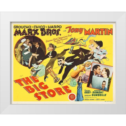 Marx Brothers - The Big Store 01 White Modern Wood Framed Art Print by Hollywood Photo Archive