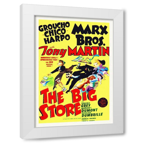 Marx Brothers - The Big Store 05 White Modern Wood Framed Art Print by Hollywood Photo Archive