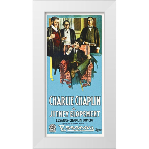 Charlie Chaplin - A Jitney Elopement, 1915 White Modern Wood Framed Art Print by Hollywood Photo Archive
