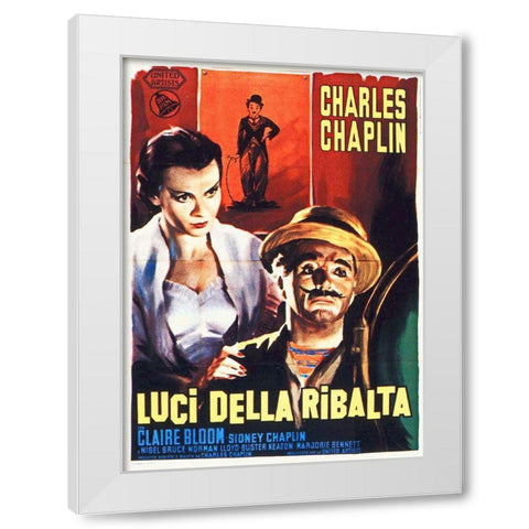 Charlie Chaplin - Italian - Limelight, 1952 White Modern Wood Framed Art Print by Hollywood Photo Archive