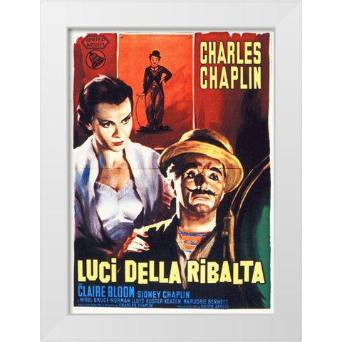 Charlie Chaplin - Italian - Limelight, 1952 White Modern Wood Framed Art Print by Hollywood Photo Archive