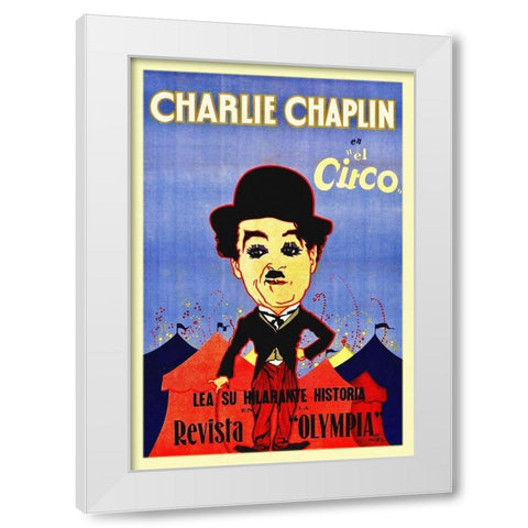 Charlie Chaplin - Spanish - Circus, 1928 White Modern Wood Framed Art Print by Hollywood Photo Archive