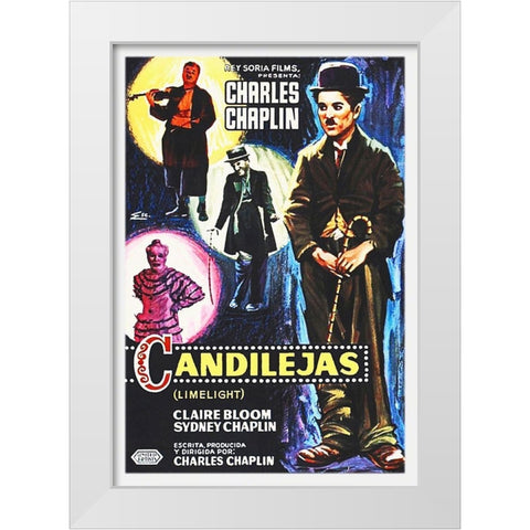 Charlie Chaplin - Spanish - Limelight, 1952 White Modern Wood Framed Art Print by Hollywood Photo Archive