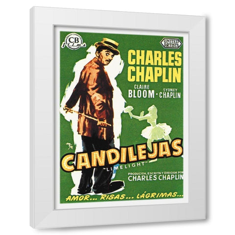 Charlie Chaplin - Spanish - Limelight, 1952 White Modern Wood Framed Art Print by Hollywood Photo Archive