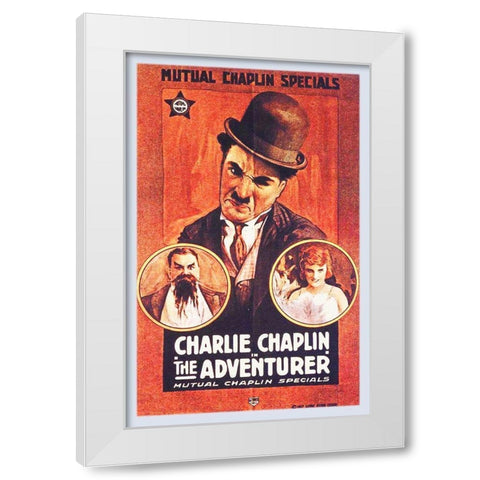 Charlie Chaplin - The Adventurer, 1917 White Modern Wood Framed Art Print by Hollywood Photo Archive
