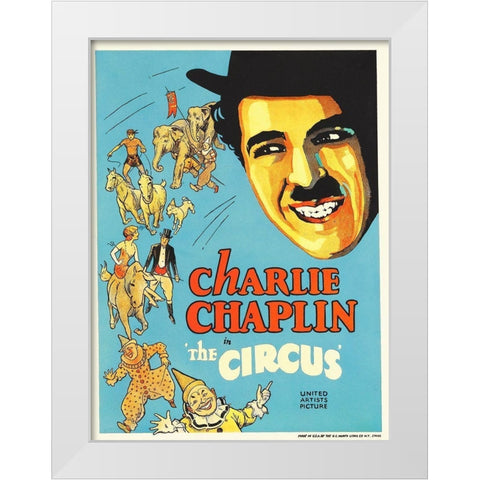 Charlie Chaplin - The Circus, 1928 White Modern Wood Framed Art Print by Hollywood Photo Archive