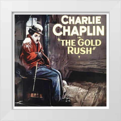 Charlie Chaplin - The Gold Rush, 1925 White Modern Wood Framed Art Print by Hollywood Photo Archive