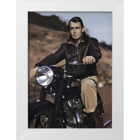Alan Ladd White Modern Wood Framed Art Print by Hollywood Photo Archive