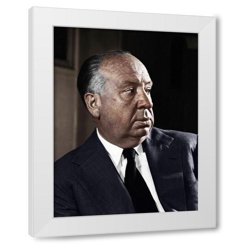 Alfred Hitchcock White Modern Wood Framed Art Print by Hollywood Photo Archive