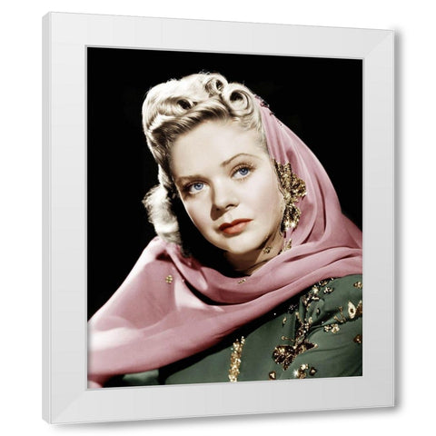 Alice Faye White Modern Wood Framed Art Print by Hollywood Photo Archive