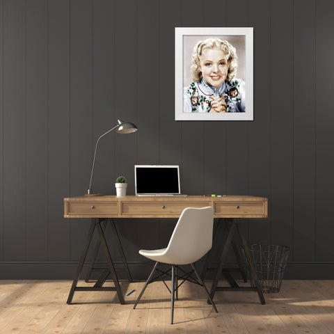 Alice Faye White Modern Wood Framed Art Print by Hollywood Photo Archive