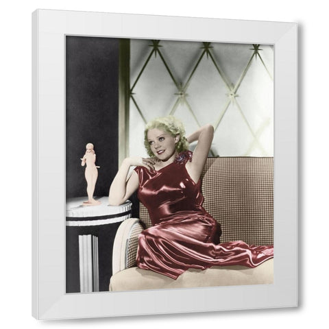 Alice Faye White Modern Wood Framed Art Print by Hollywood Photo Archive