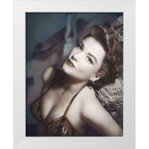 Anne Baxter White Modern Wood Framed Art Print by Hollywood Photo Archive