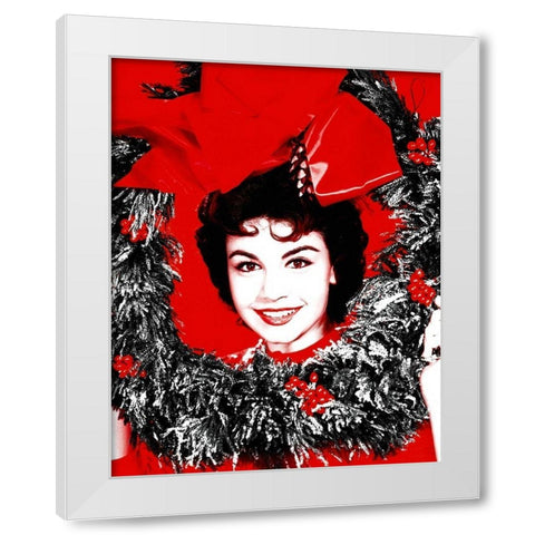 Annette  Funicello White Modern Wood Framed Art Print by Hollywood Photo Archive