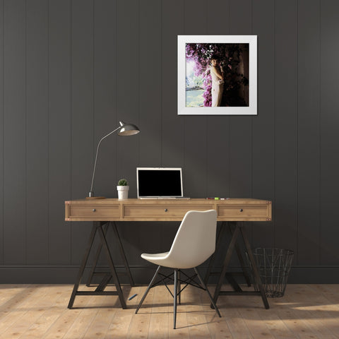 Audrey Hepburn White Modern Wood Framed Art Print by Hollywood Photo Archive