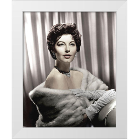 Ave Gardner White Modern Wood Framed Art Print by Hollywood Photo Archive