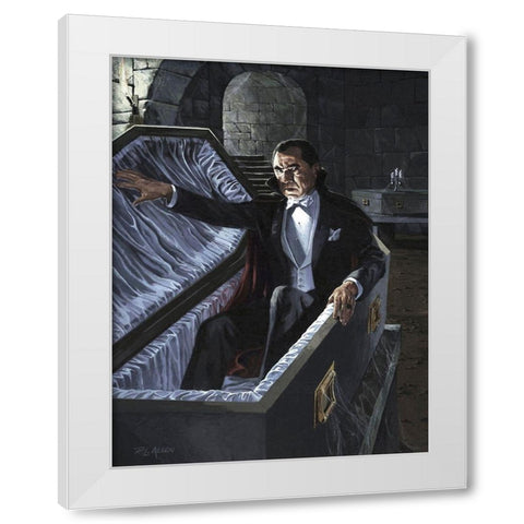Bela Lugosi - Dracula White Modern Wood Framed Art Print by Hollywood Photo Archive