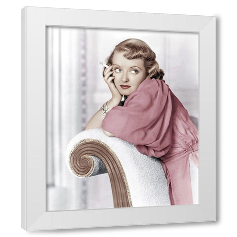 Bette Davis White Modern Wood Framed Art Print by Hollywood Photo Archive