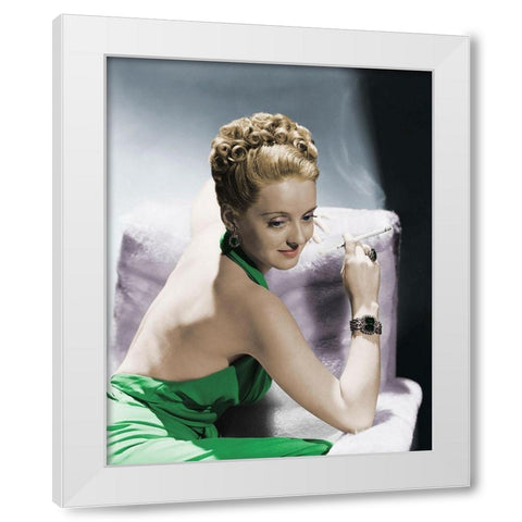 Bette Davis White Modern Wood Framed Art Print by Hollywood Photo Archive