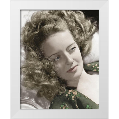 Bette Davis White Modern Wood Framed Art Print by Hollywood Photo Archive