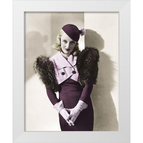 Bette Davis White Modern Wood Framed Art Print by Hollywood Photo Archive