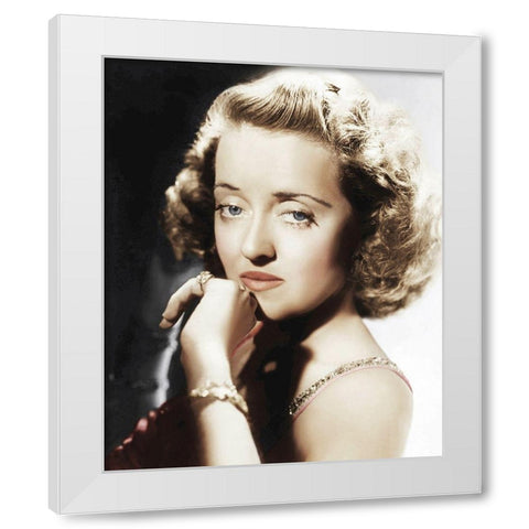Bette Davis White Modern Wood Framed Art Print by Hollywood Photo Archive