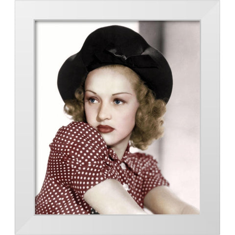 Betty Grable White Modern Wood Framed Art Print by Hollywood Photo Archive