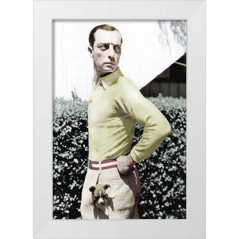 Buster Keaton White Modern Wood Framed Art Print by Hollywood Photo Archive