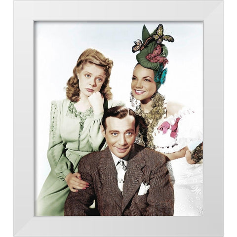 Carmen Miranda White Modern Wood Framed Art Print by Hollywood Photo Archive