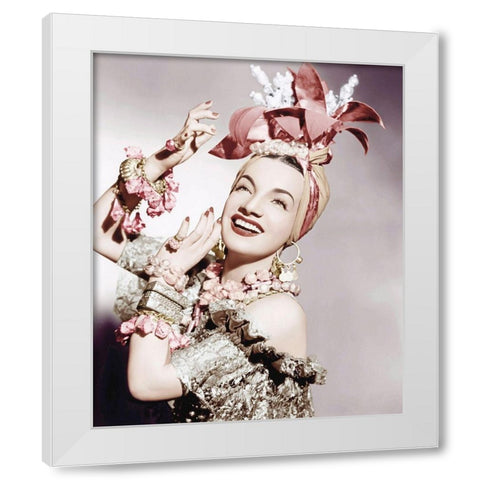 Carmen Miranda White Modern Wood Framed Art Print by Hollywood Photo Archive